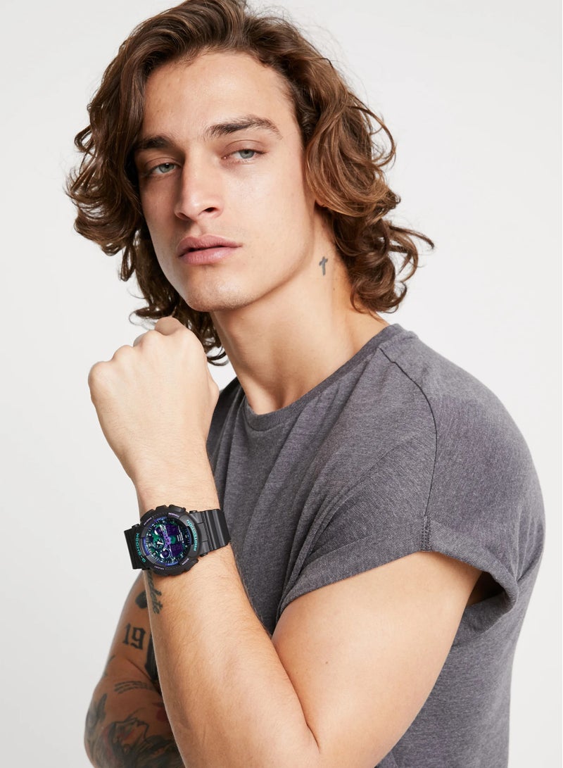 شوك ساعة كاسيو جي شوك للرجال، أنالوج رقمي، ساعة يد GA-100BL-1 - Image 2